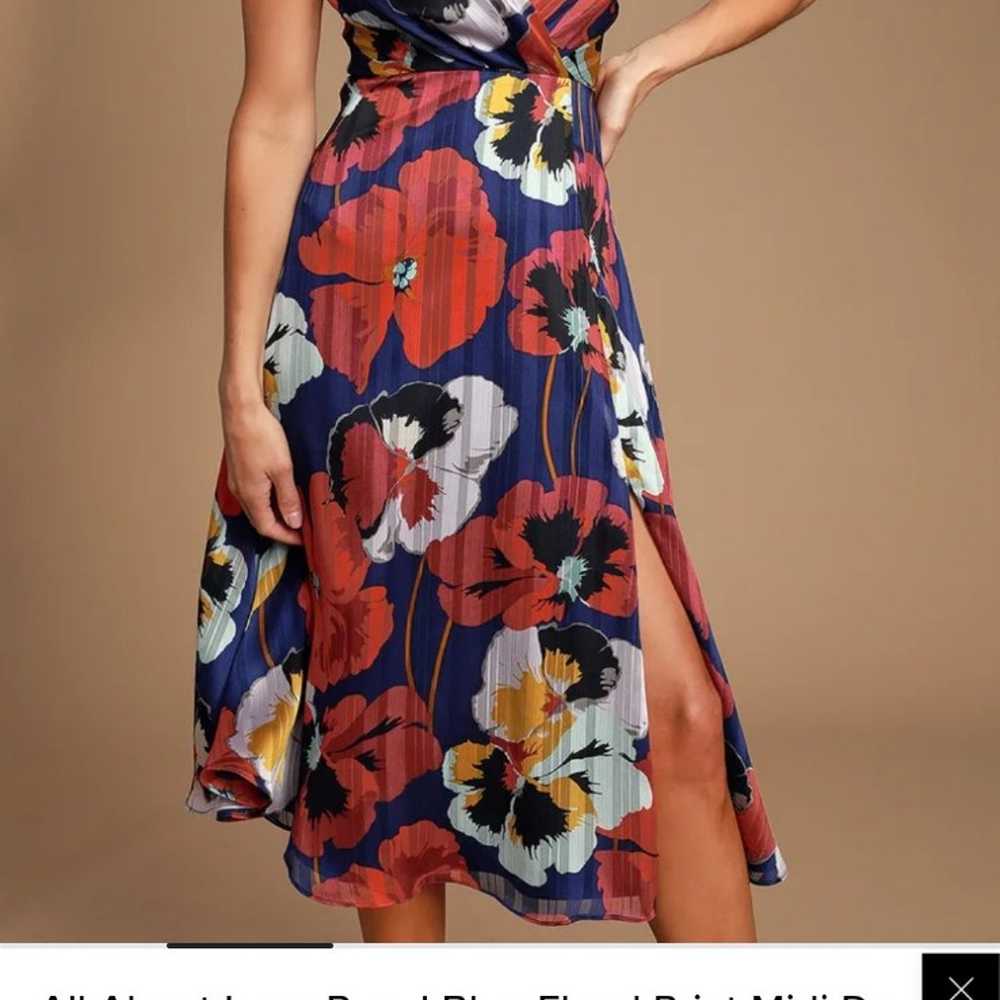 Lulu's All About Love Royal Blue Floral Midi Dress - image 6