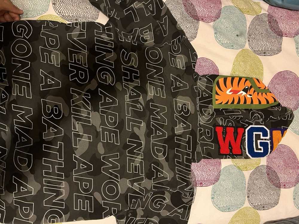 Bape Text Color Camo Shark Full Zip Hoodie - image 2