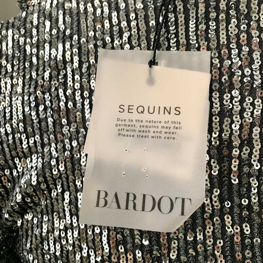 Bardot Winona Sequin Ruffle Wrap Mini Dress in Ch… - image 10