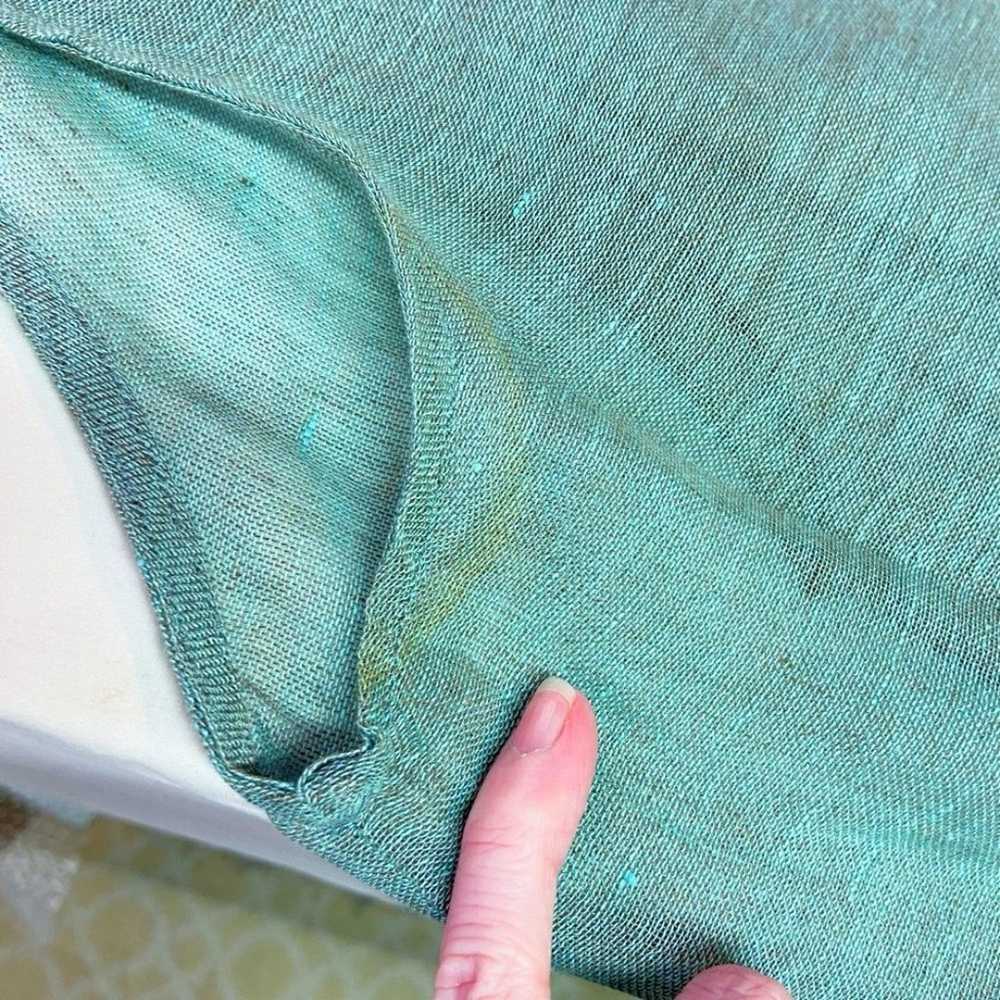 Eileen Fisher blue green linen nylon tank maxi dr… - image 10