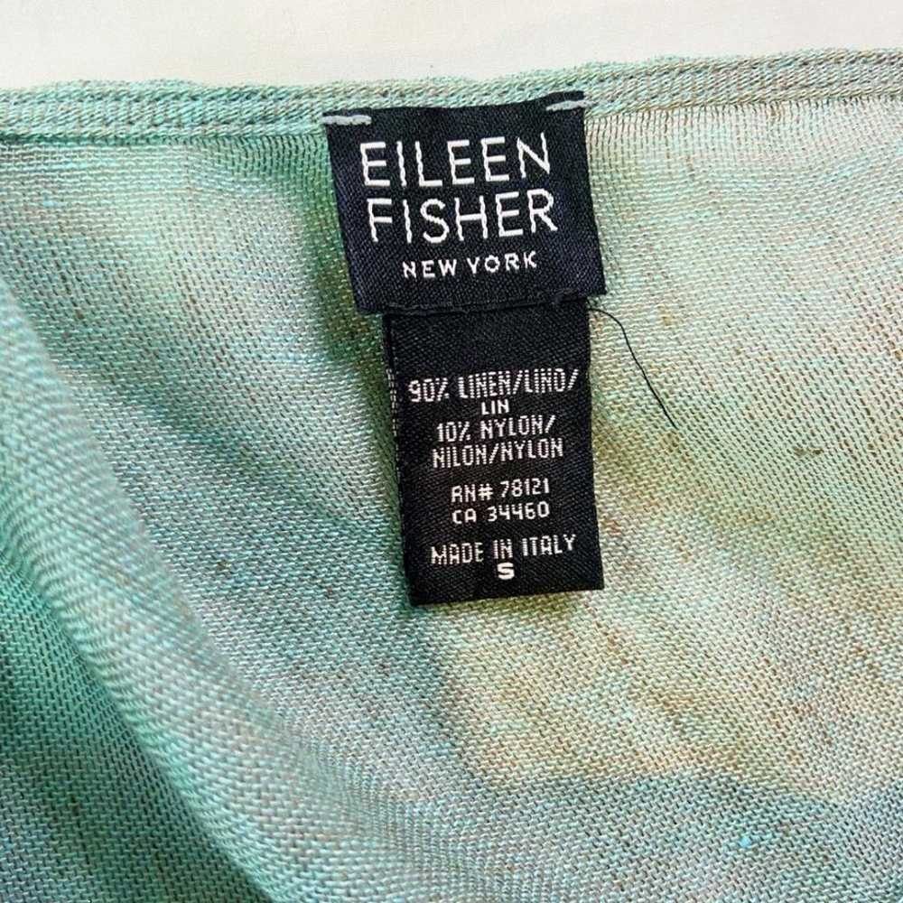 Eileen Fisher blue green linen nylon tank maxi dr… - image 6