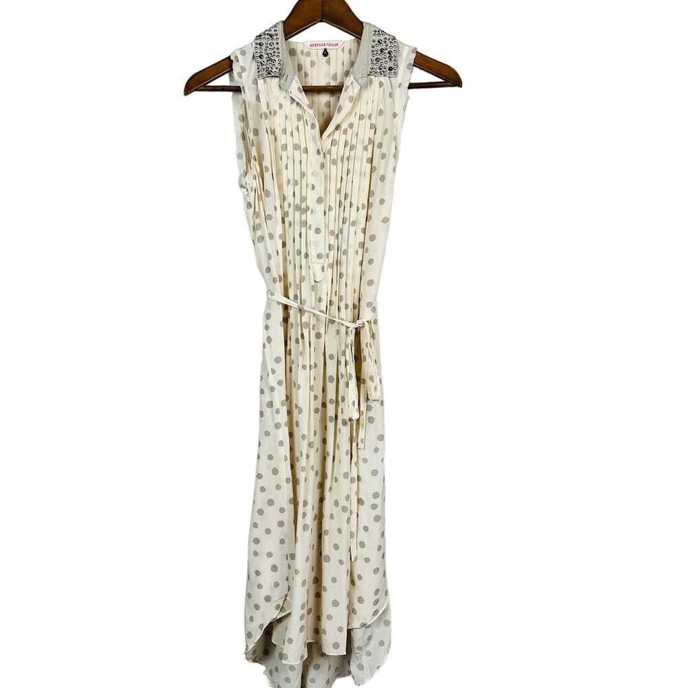 Rebecca Taylor Shirt Dress Sleeveless Polka Dot M… - image 1