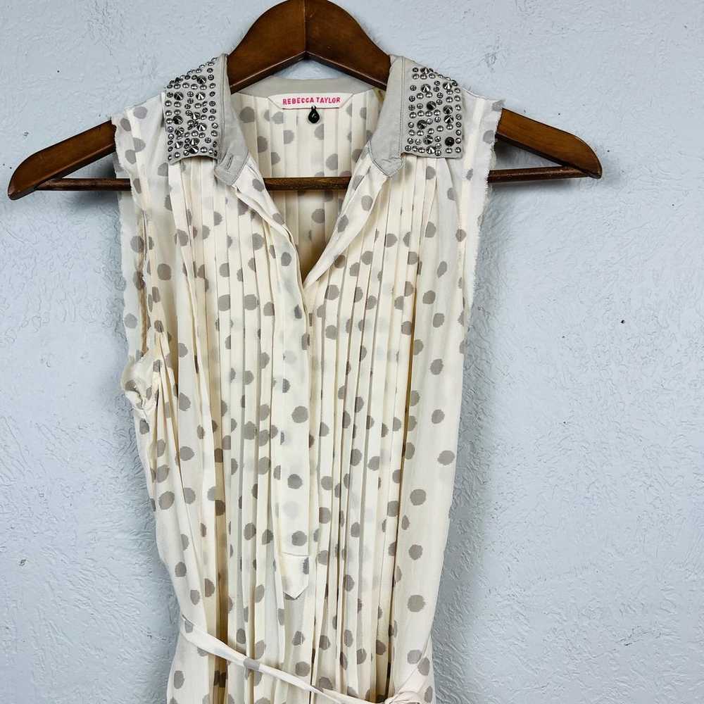 Rebecca Taylor Shirt Dress Sleeveless Polka Dot M… - image 3
