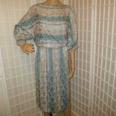 vintage Montaldo's silk jacquard blouson dress