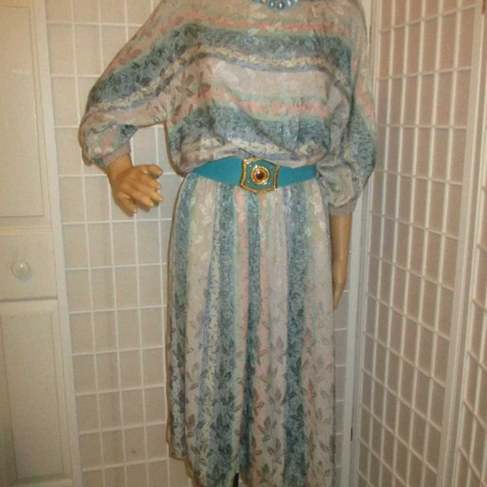 vintage Montaldo's silk jacquard blouson dress - image 8