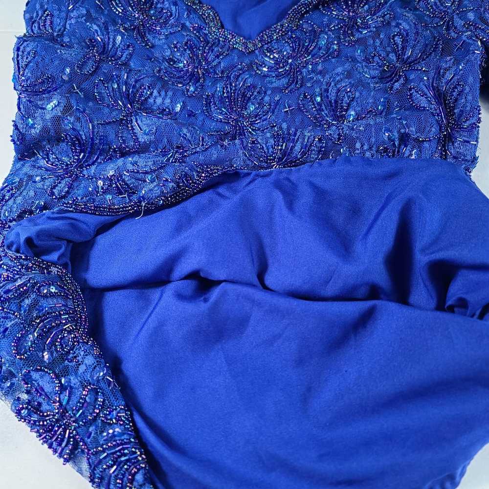 Laurence Kazar Bright Blue Purple Beads Sequins V… - image 5