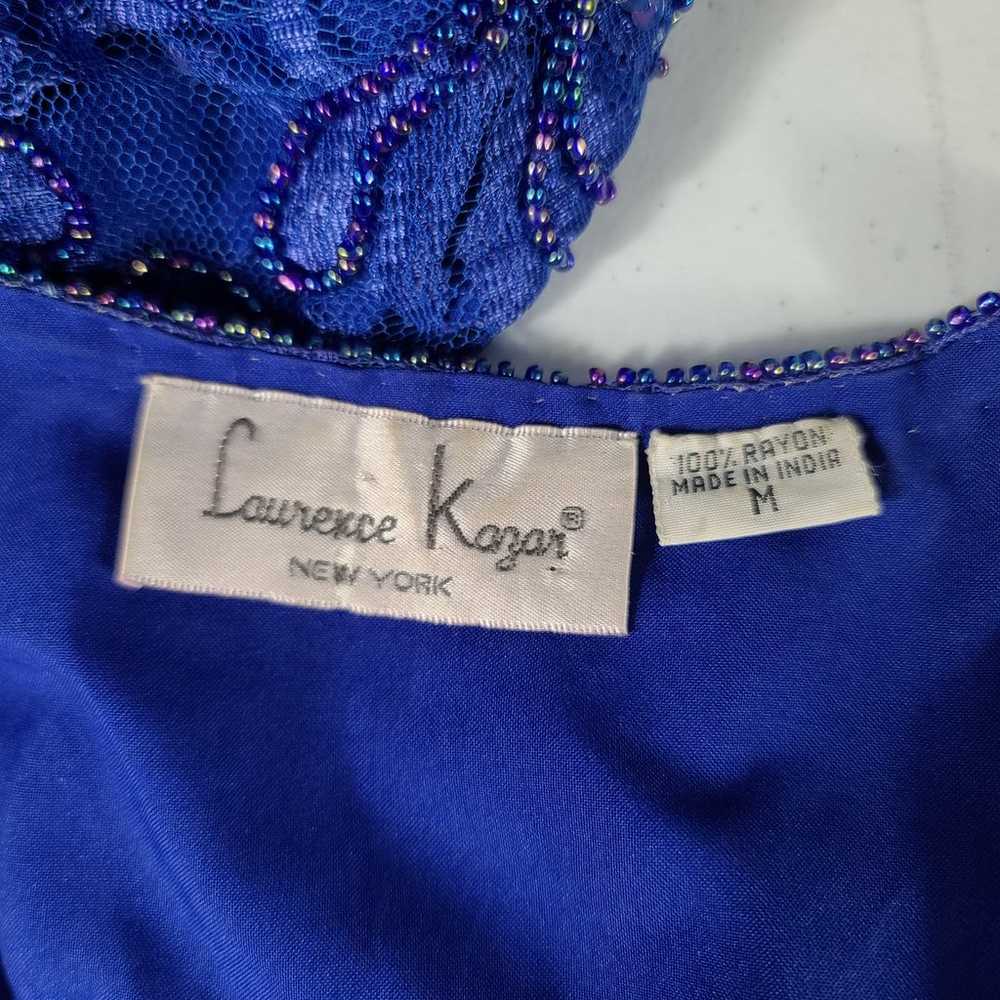 Laurence Kazar Bright Blue Purple Beads Sequins V… - image 6
