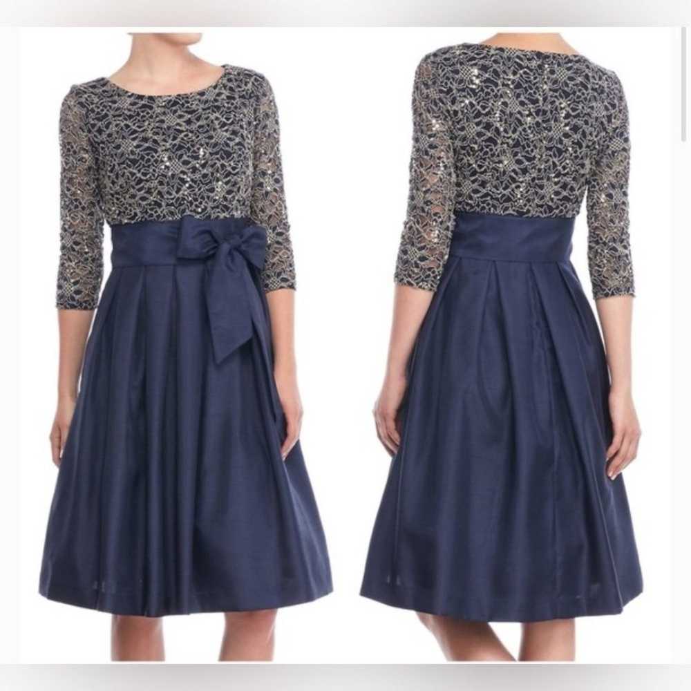 Jessica Howard Lace & Sequin Bodice Flare Dress S… - image 1