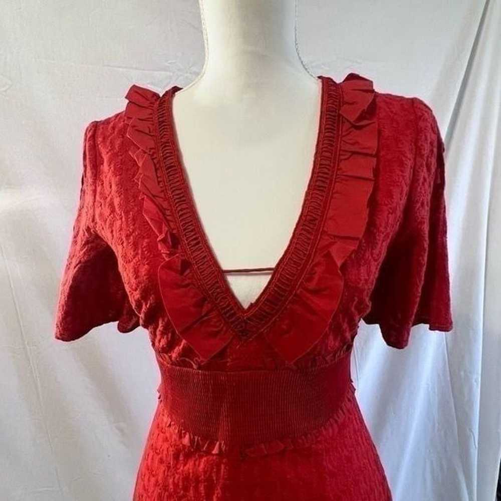 Finders Keepers Women's Red Asymmetrical Ruffled … - image 3