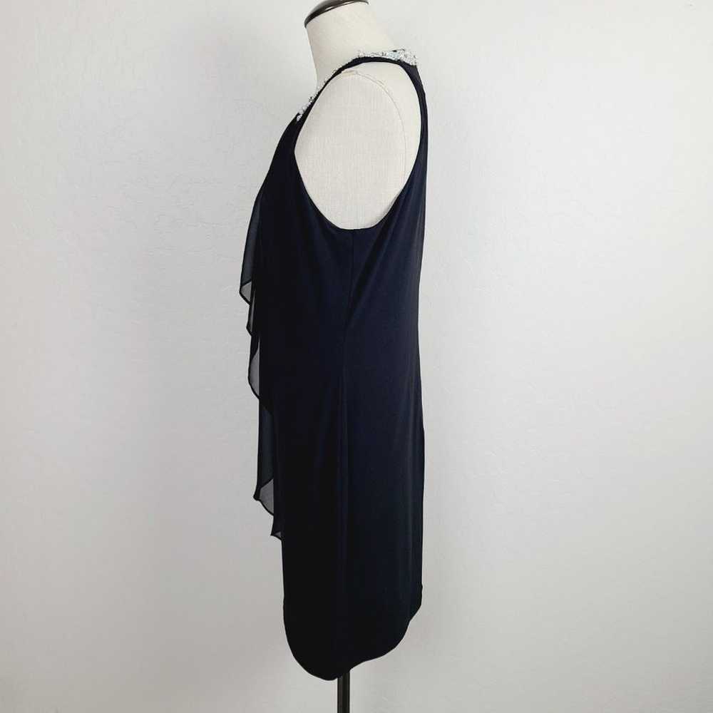 Caché Dress 10 Black Stretch Beaded Pearls Sleeve… - image 5