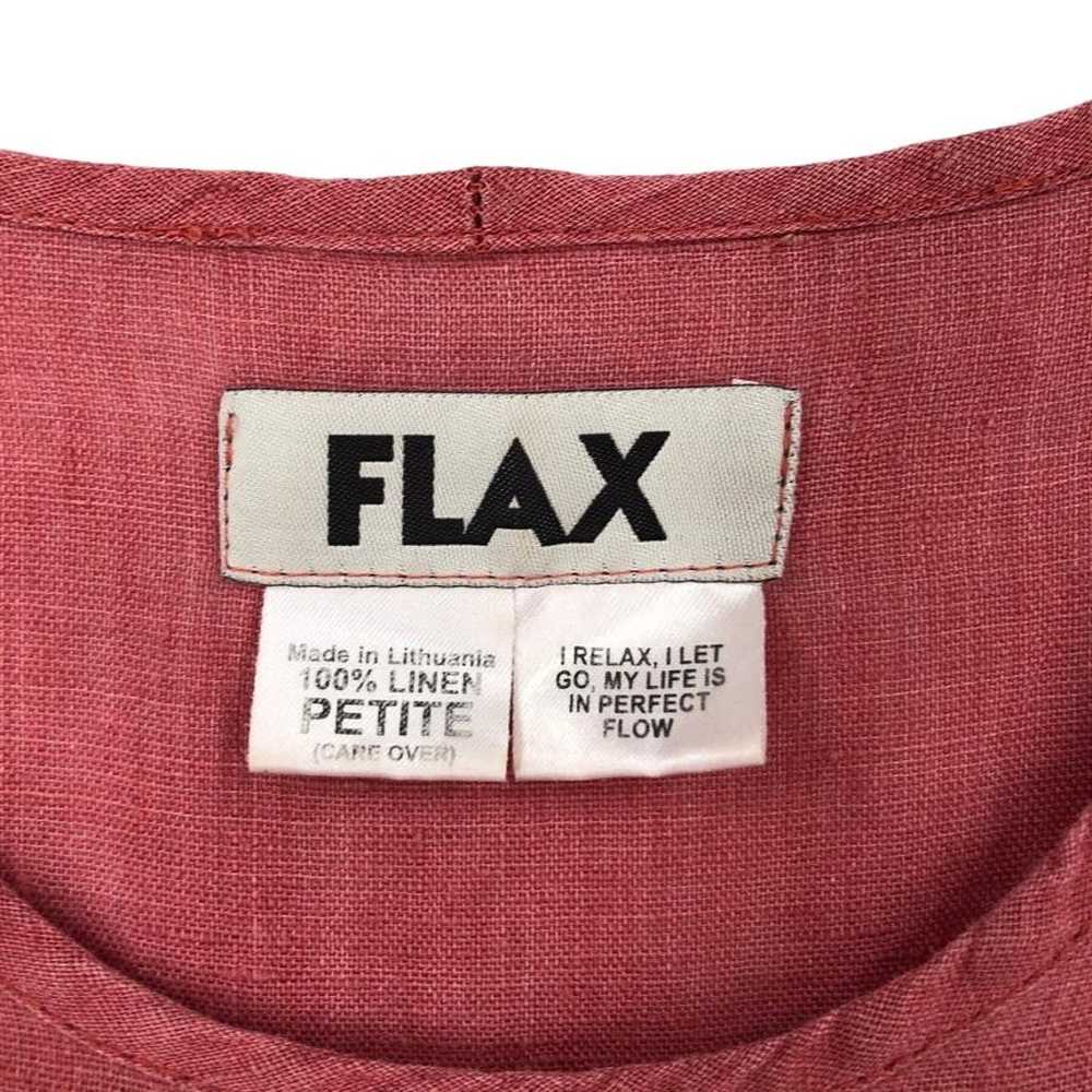 Flax Fit & Flare Dress Women Medium Pink Linen Ru… - image 2