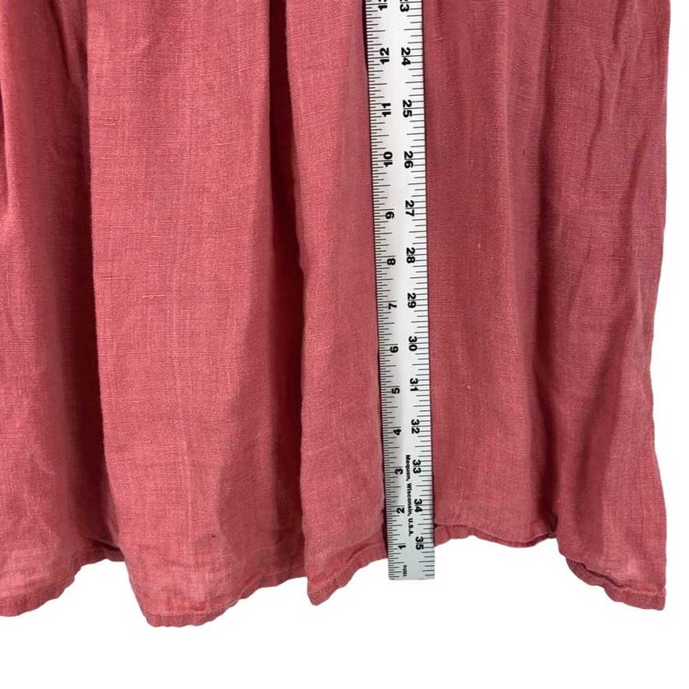 Flax Fit & Flare Dress Women Medium Pink Linen Ru… - image 6