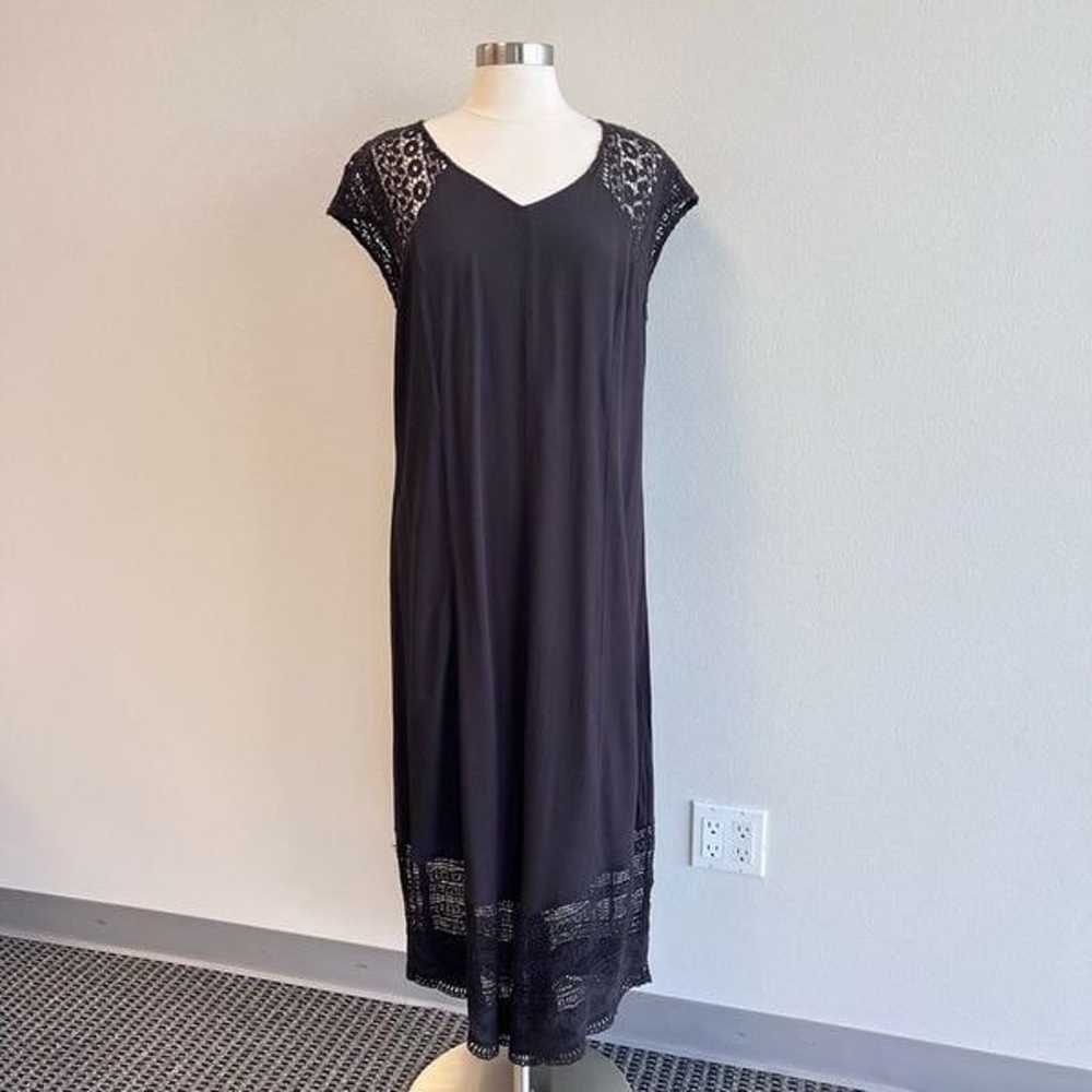 Soft Surroundings Womens Medium Maxi Dress Black … - image 1