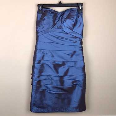 VTG Bill Levkoff Women’s Blue Iridescent Ruched S… - image 1