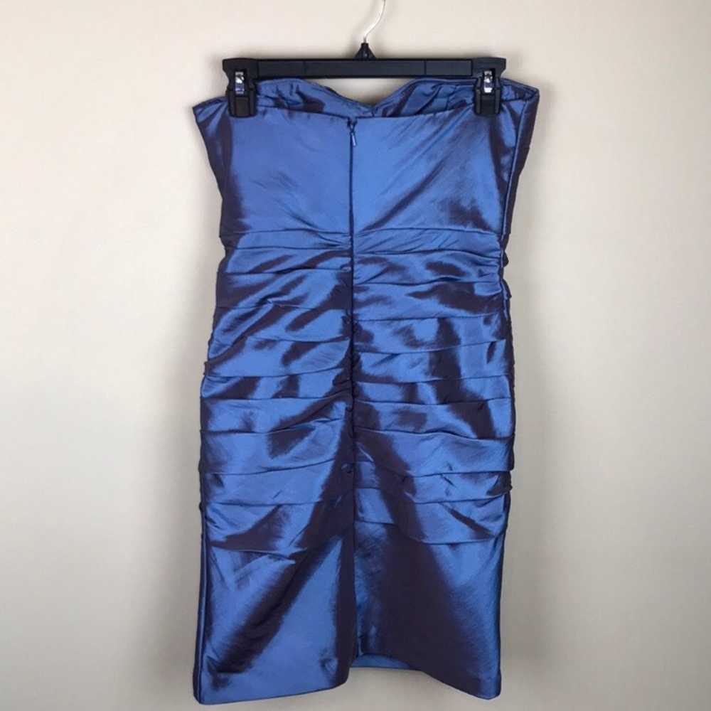VTG Bill Levkoff Women’s Blue Iridescent Ruched S… - image 4