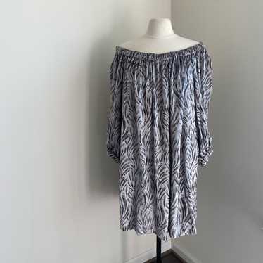 UNBRANDED Grey Velvet Babydoll Dress Size Large - image 1