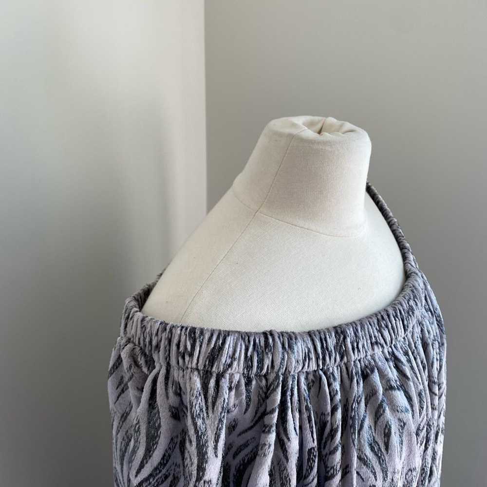 UNBRANDED Grey Velvet Babydoll Dress Size Large - image 3