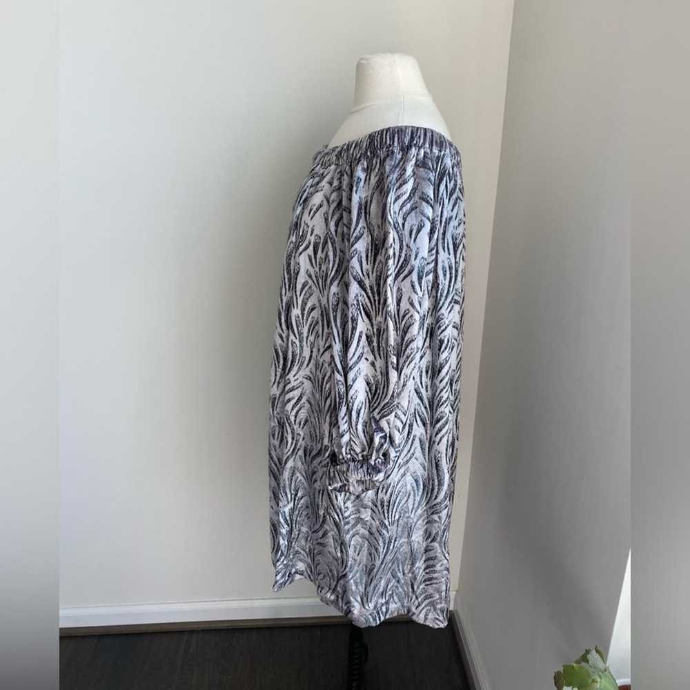 UNBRANDED Grey Velvet Babydoll Dress Size Large - image 6
