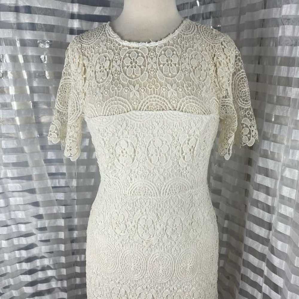 Lulus White Lace Overlay Short Sleeve Dressj - image 2