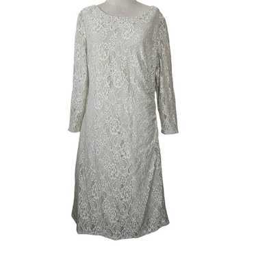 Tahari Cream Lace Dress Size 16
