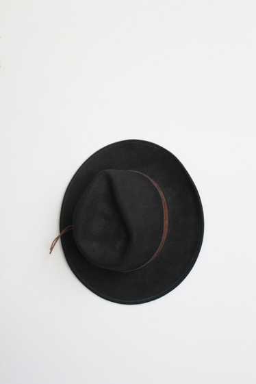 pinch front black wool cowboy hat