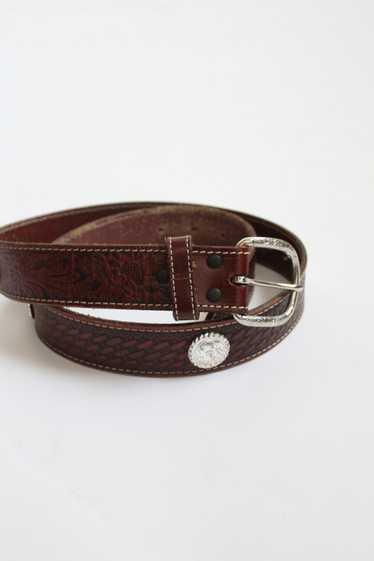 tooled leather belt