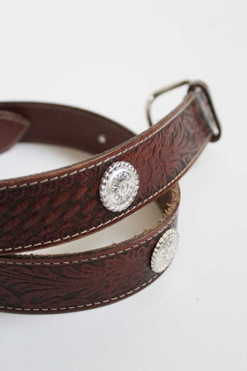 tooled leather belt - image 4