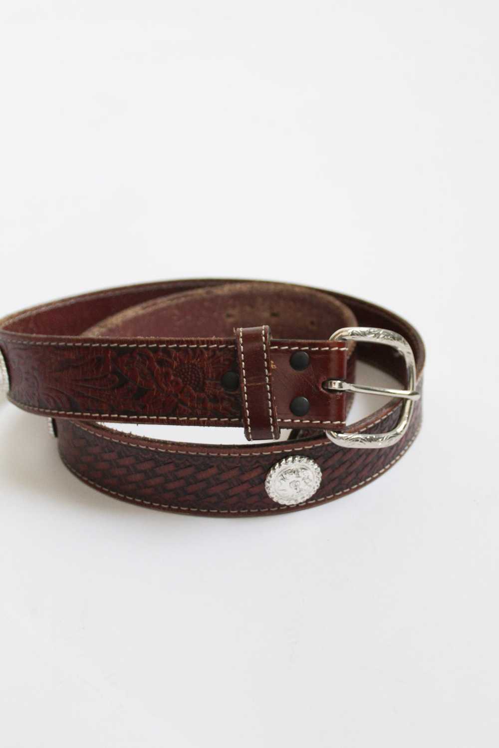 tooled leather belt - image 5
