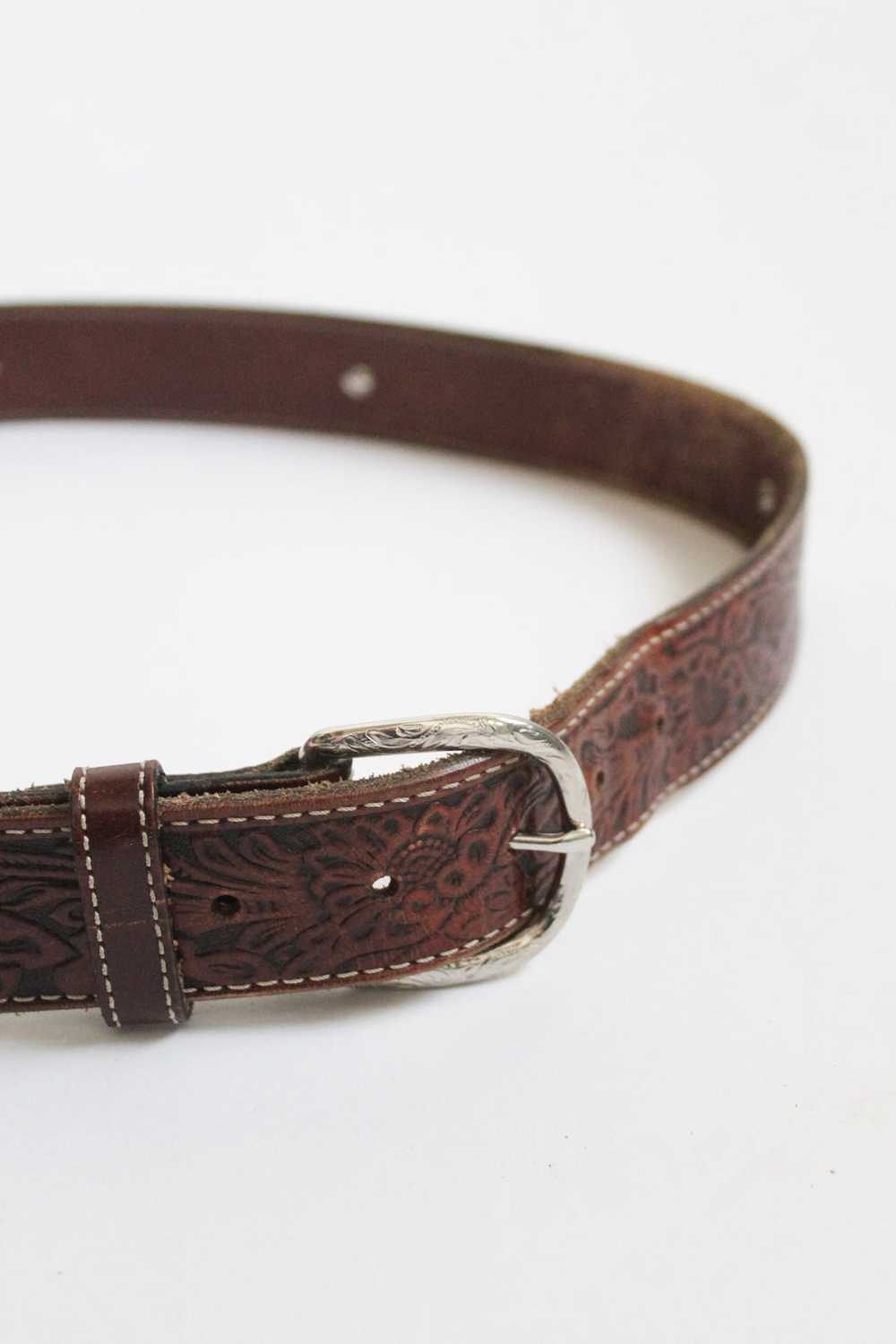 tooled leather belt - image 6