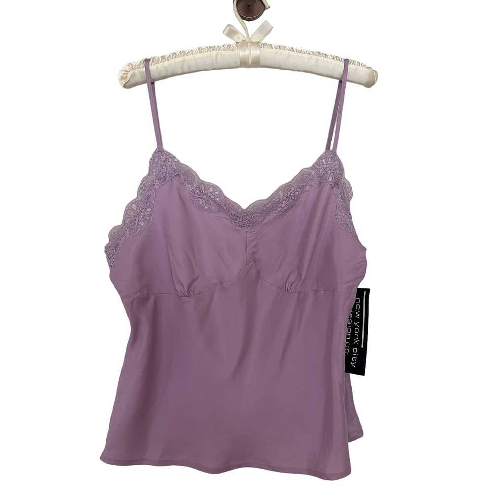 Vintage NWT Vintage 100% /Silk Purple Large Lace … - image 1
