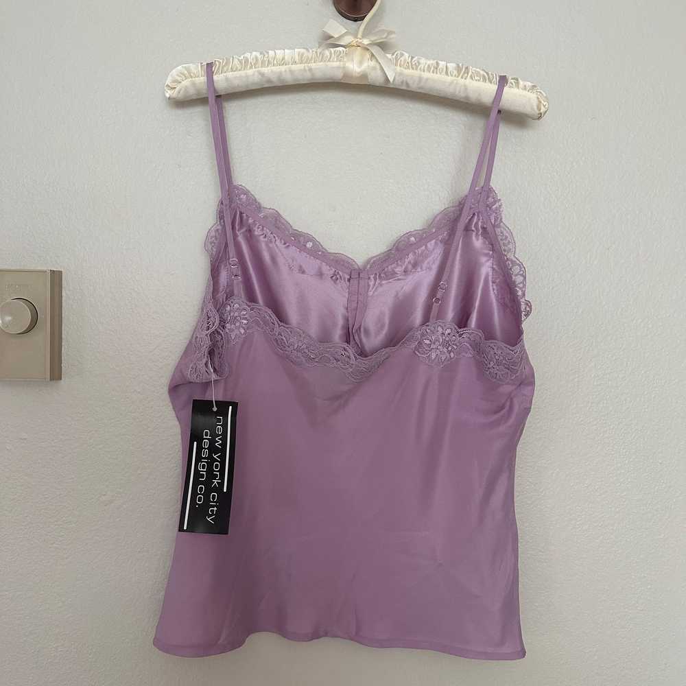 Vintage NWT Vintage 100% /Silk Purple Large Lace … - image 4
