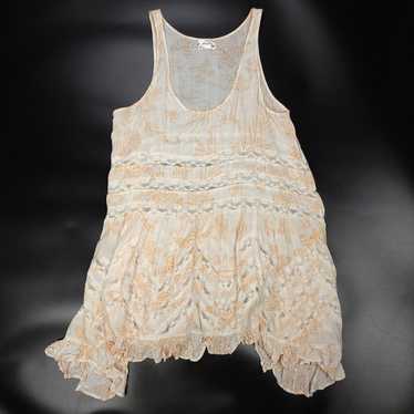 FREE PEOPLE Voile and Lace Trapeze Slip Mini Dres… - image 1