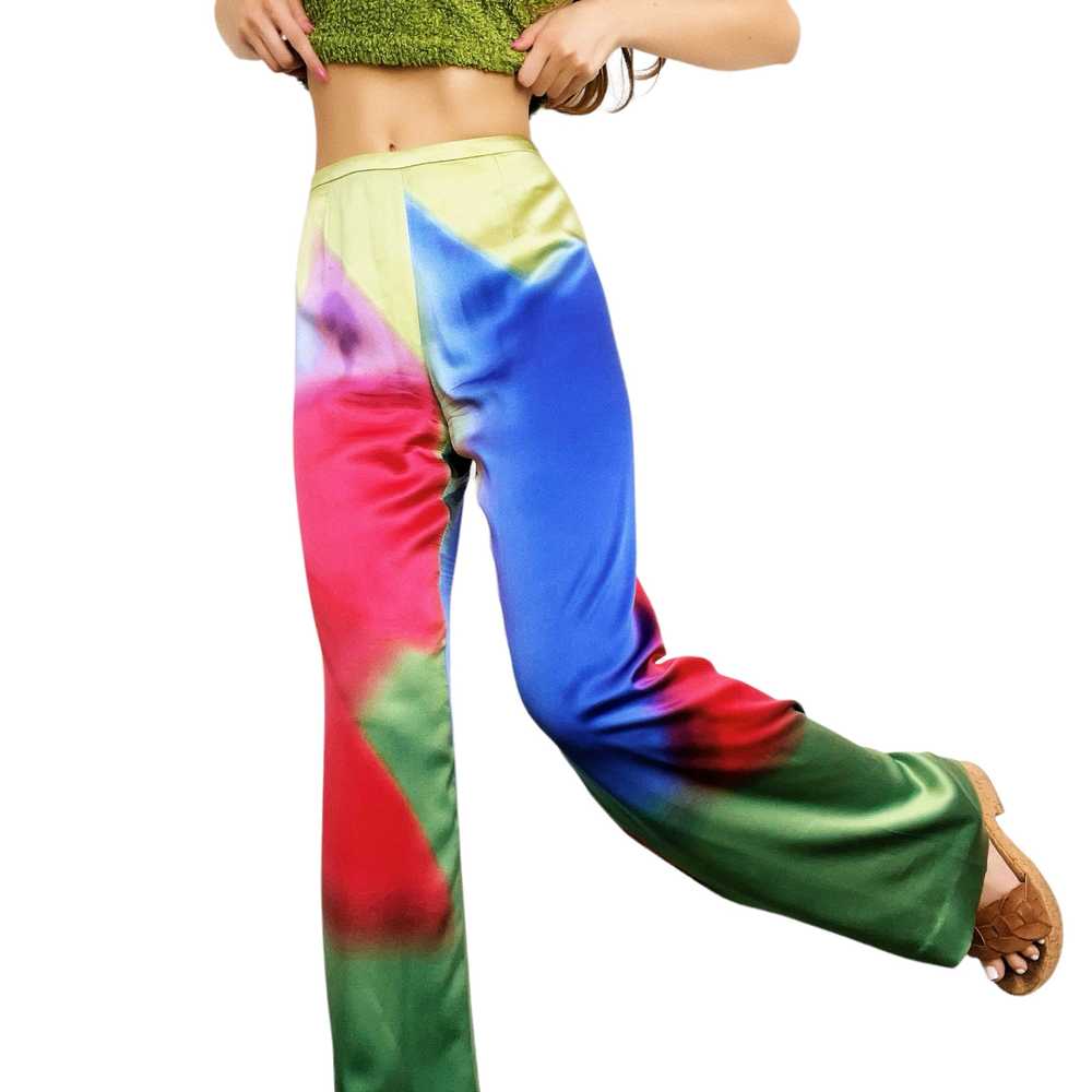Giorgio Armani Vibrant Silk Pants (S) - image 1