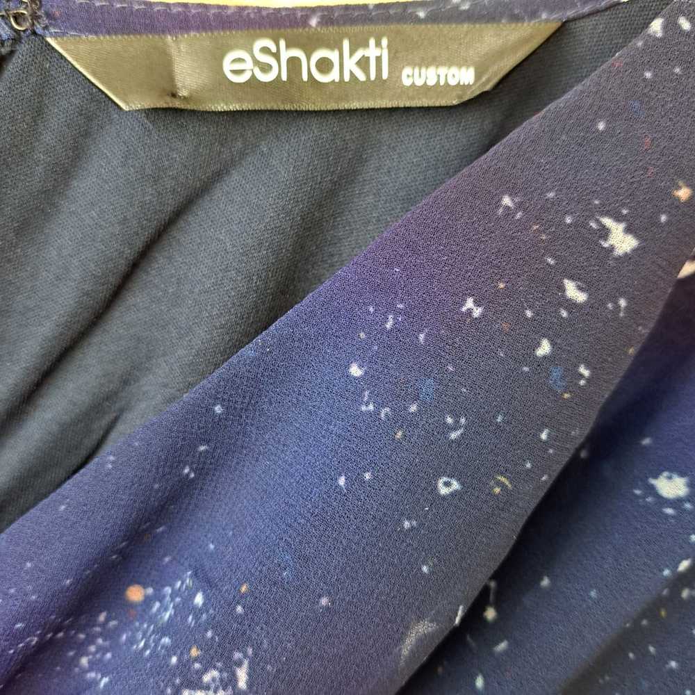 eShakti Retro Night Sky Midi Dress Size XS Stars … - image 5