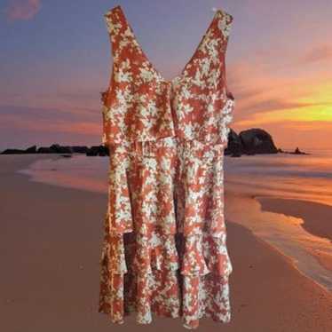 McGinn "Asher"  6 floral sleeveless tiered dress. 