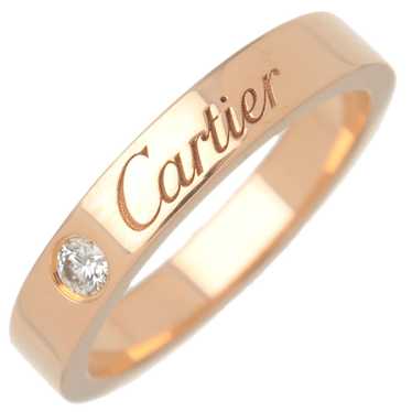 Cartier Engraved 1P Diamond Ring K18 750PG #46 US… - image 1