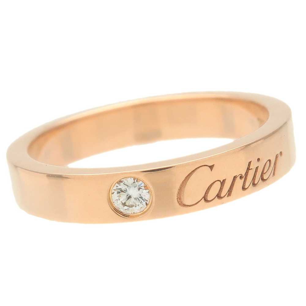 Cartier Engraved 1P Diamond Ring K18 750PG #46 US… - image 5