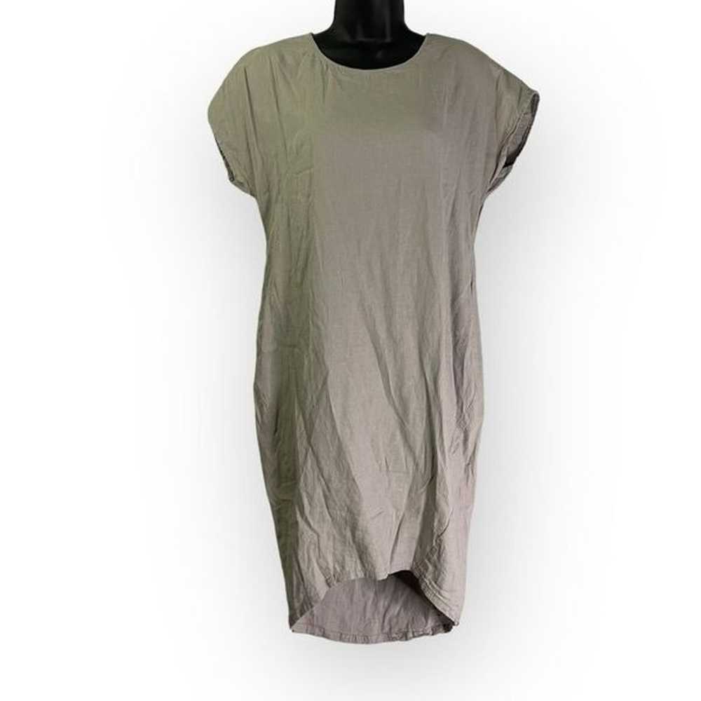 Universal Standard Stretch Linen High Low Dress G… - image 10