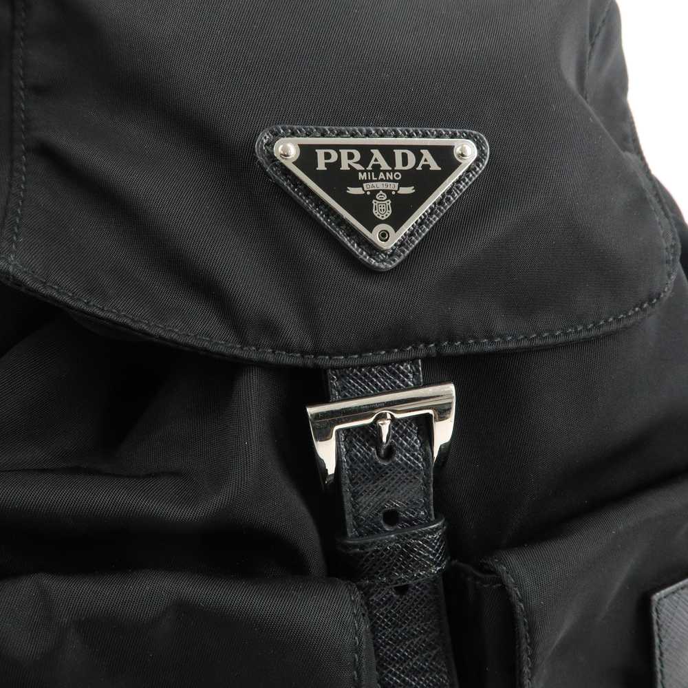 PRADA Nylon Saffiano Leather Rucksack Backpack Bl… - image 12