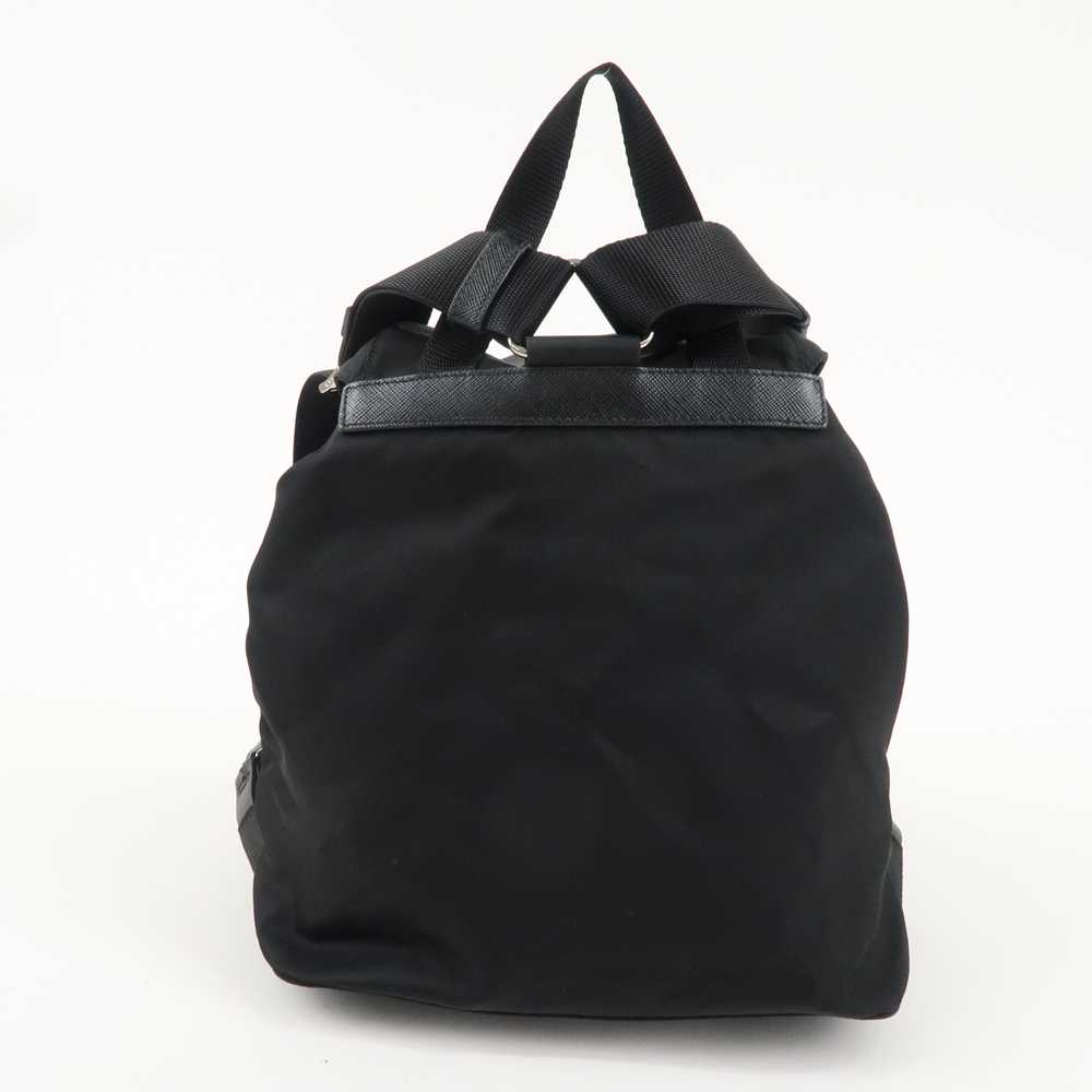PRADA Nylon Saffiano Leather Rucksack Backpack Bl… - image 3