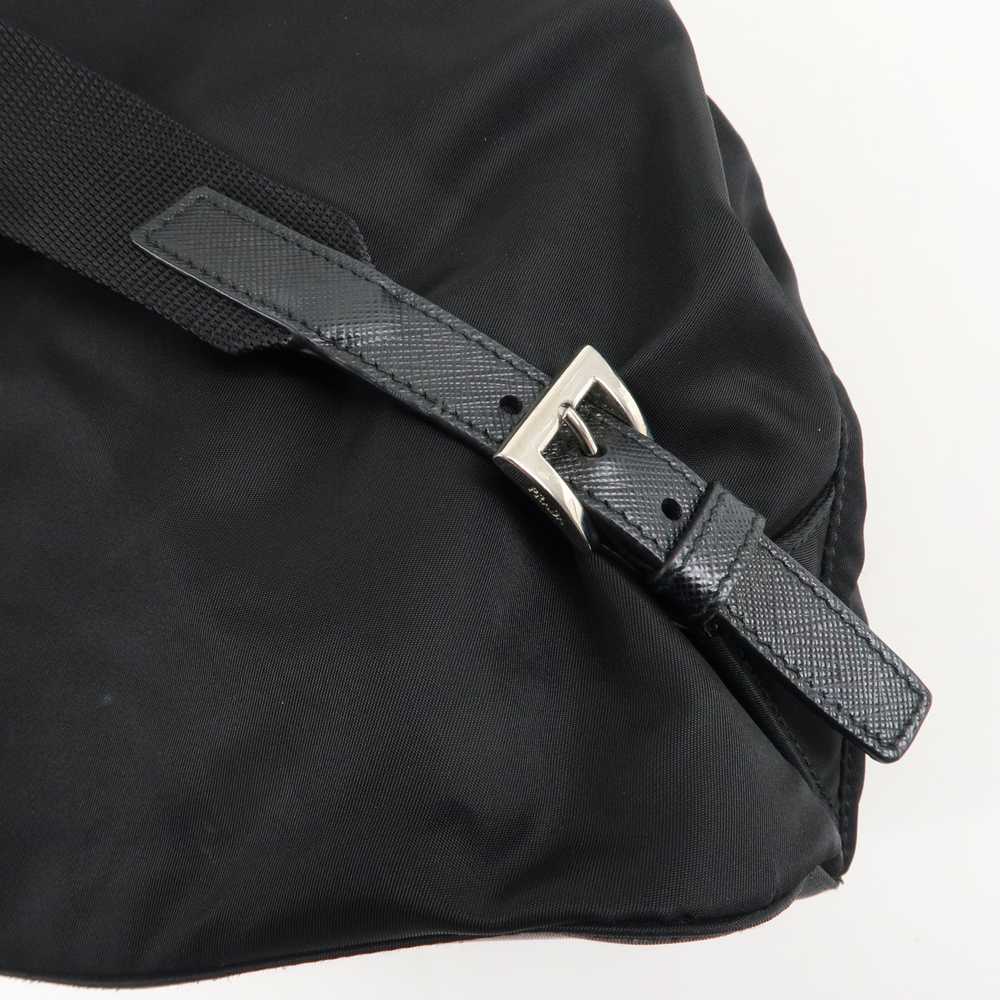 PRADA Nylon Saffiano Leather Rucksack Backpack Bl… - image 9