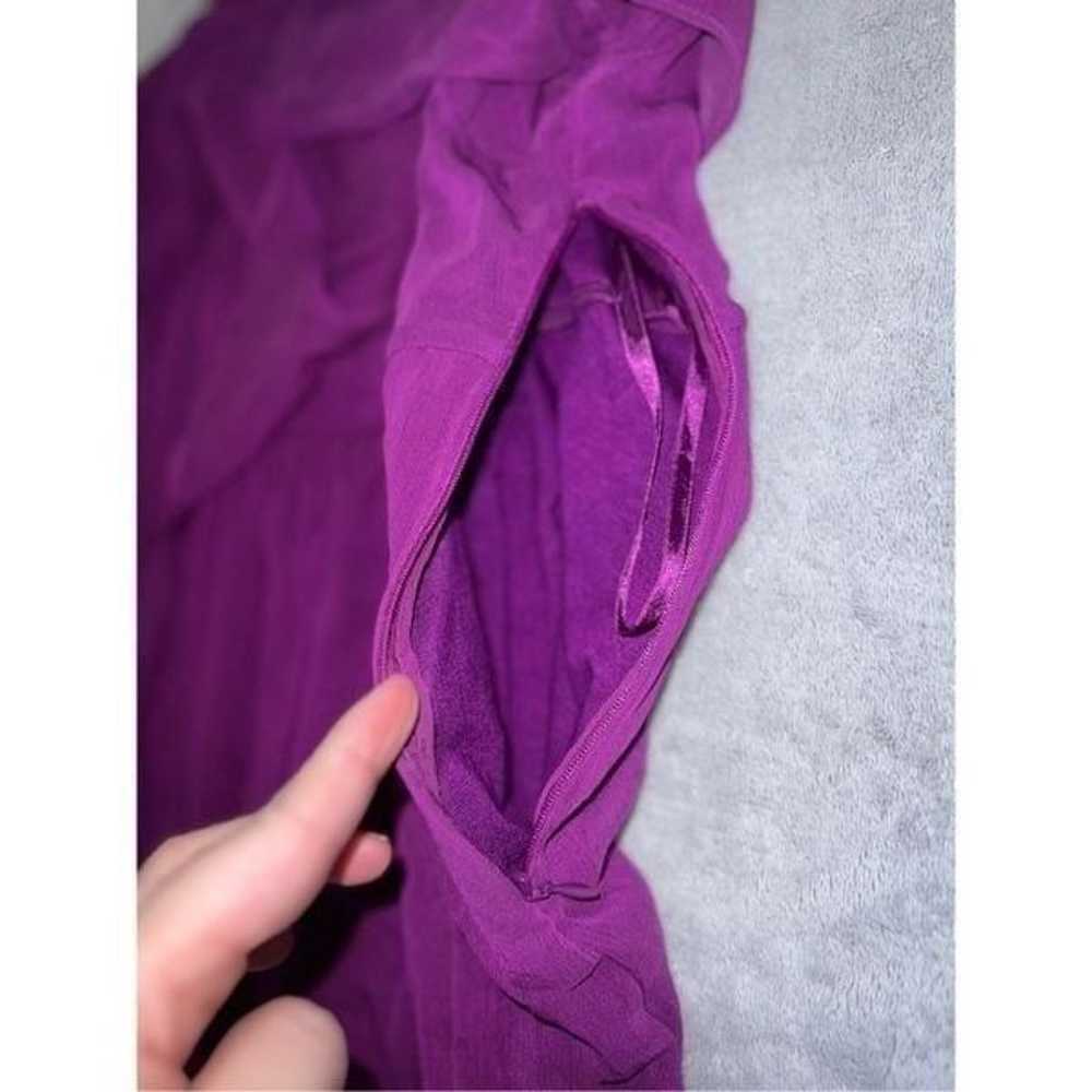 Women’s Purple Tiered Chiffon Hi-Low Maxi Dress 6 - image 10