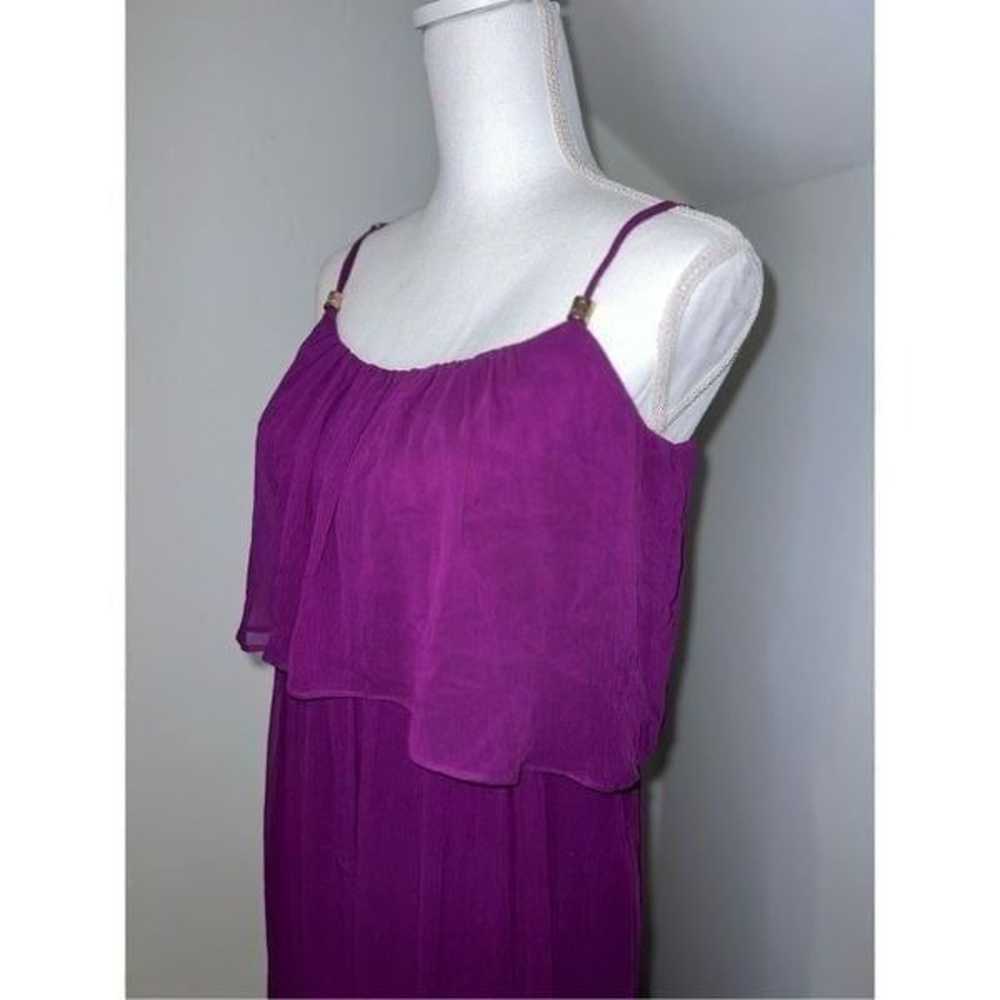 Women’s Purple Tiered Chiffon Hi-Low Maxi Dress 6 - image 1