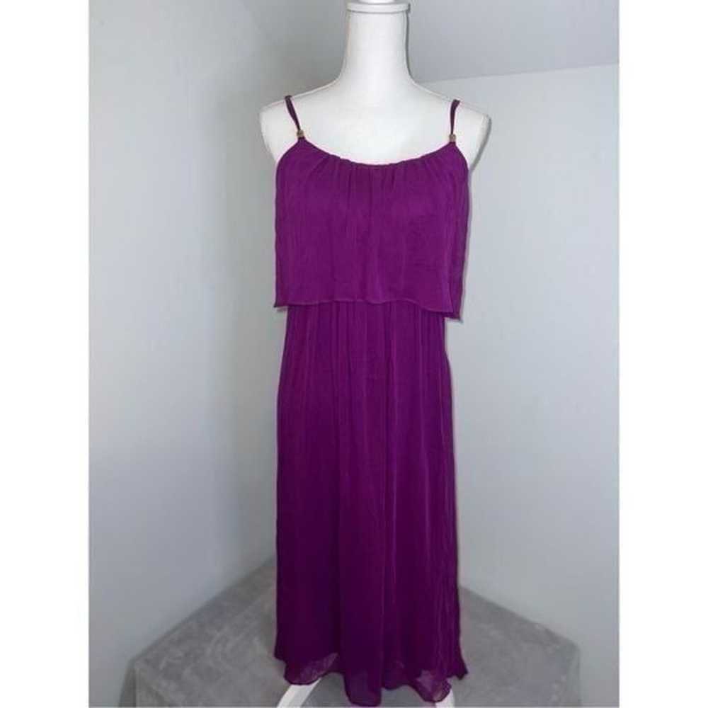 Women’s Purple Tiered Chiffon Hi-Low Maxi Dress 6 - image 2