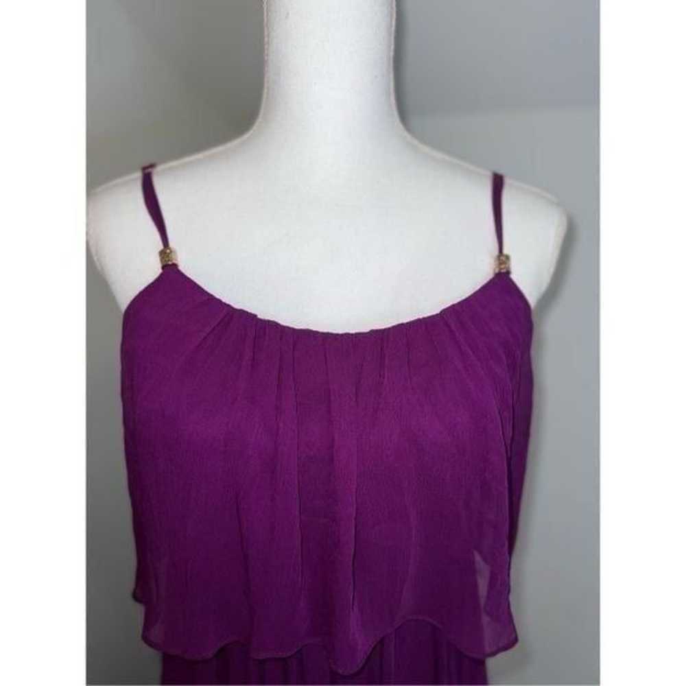 Women’s Purple Tiered Chiffon Hi-Low Maxi Dress 6 - image 3