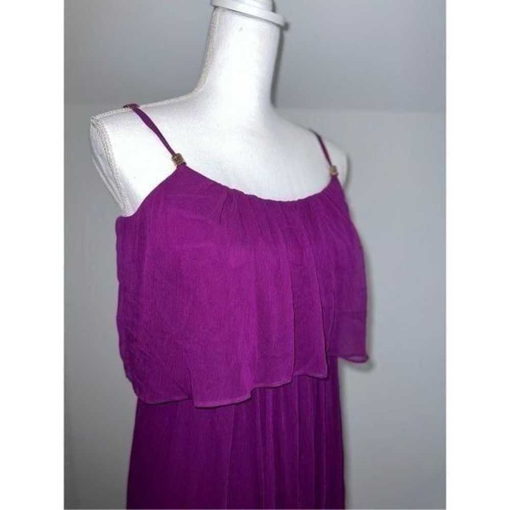 Women’s Purple Tiered Chiffon Hi-Low Maxi Dress 6 - image 4