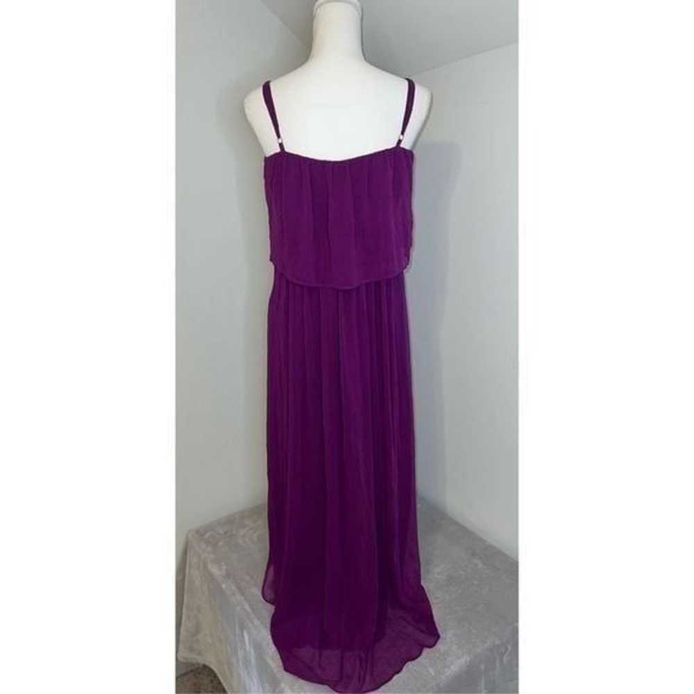 Women’s Purple Tiered Chiffon Hi-Low Maxi Dress 6 - image 5