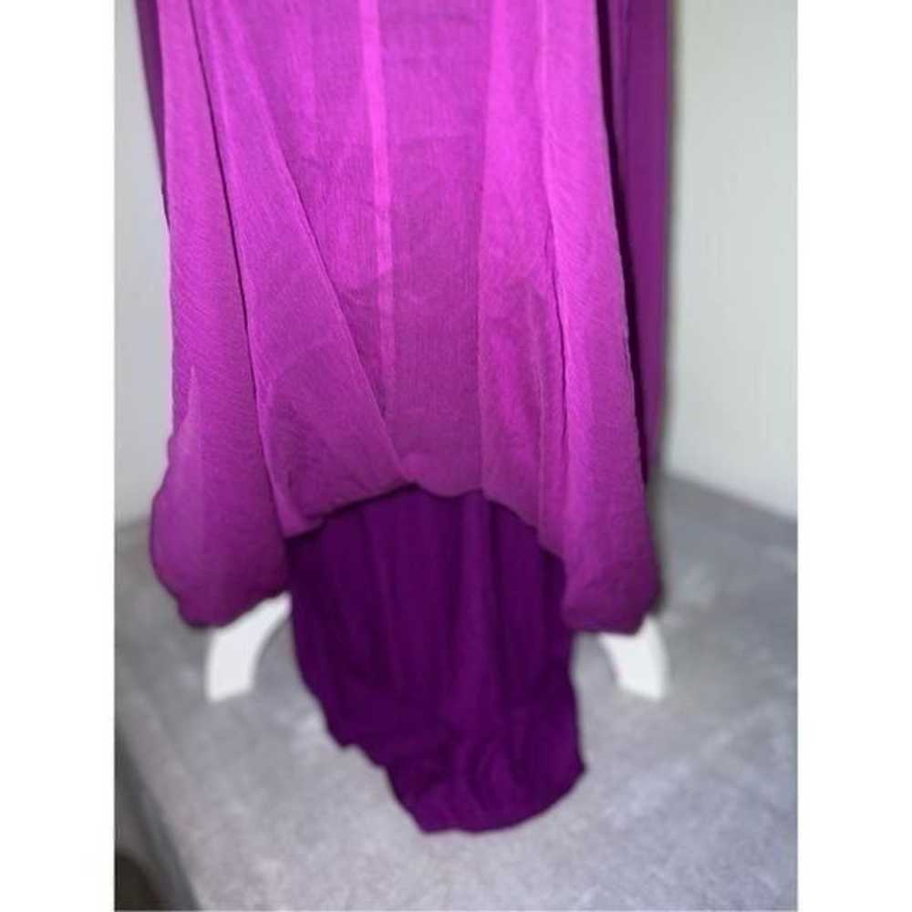 Women’s Purple Tiered Chiffon Hi-Low Maxi Dress 6 - image 8