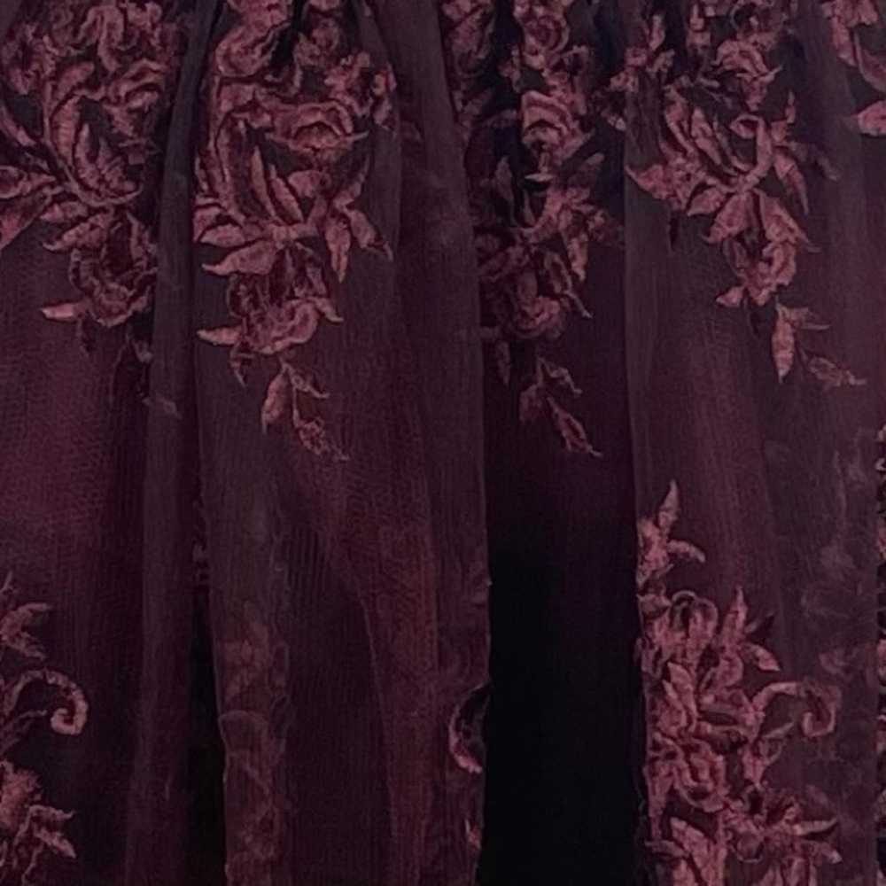 Lulu’s Sheer Burgundy Lace Party Event Dance Dres… - image 4