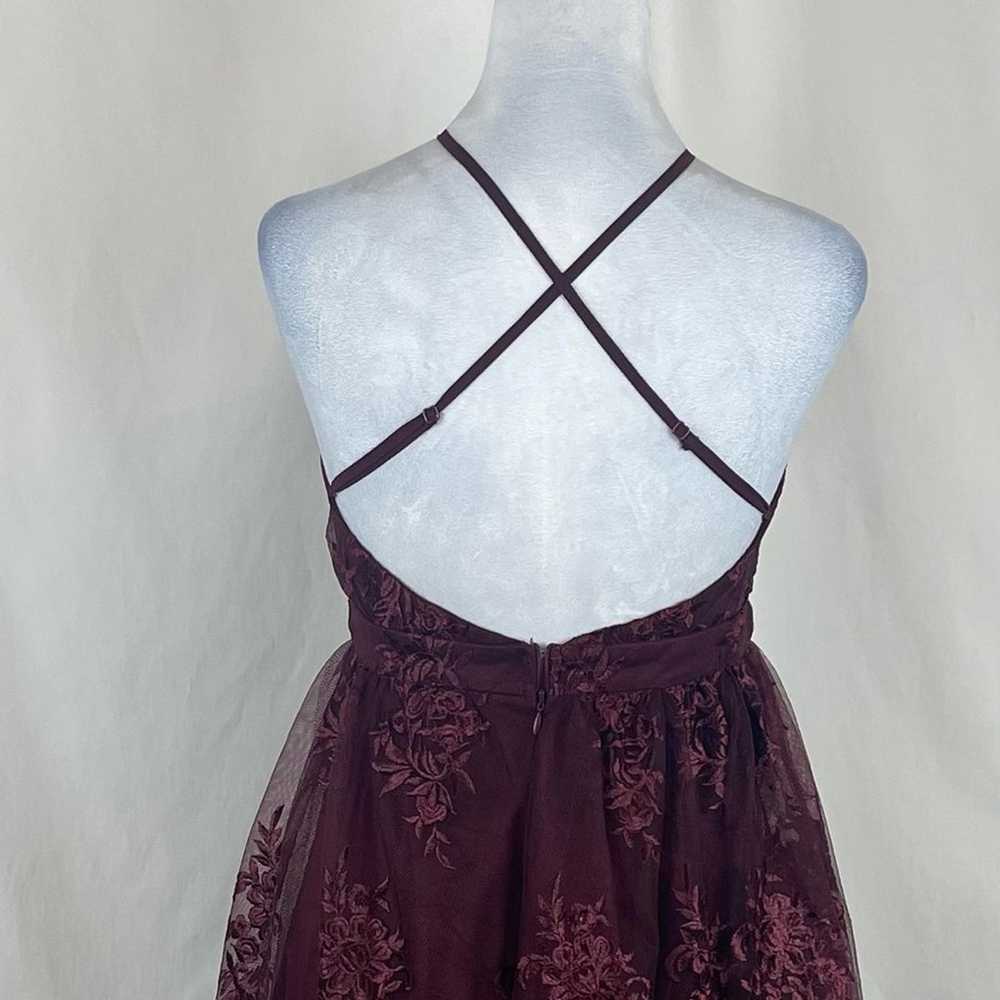 Lulu’s Sheer Burgundy Lace Party Event Dance Dres… - image 6